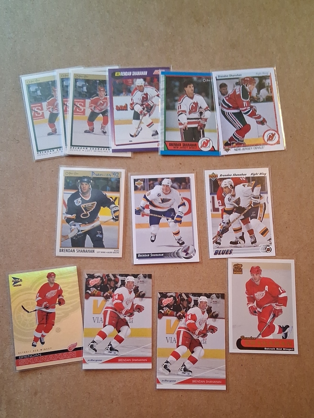 Brendan Shanahan Hockey Card Lot - Red, White, Black
